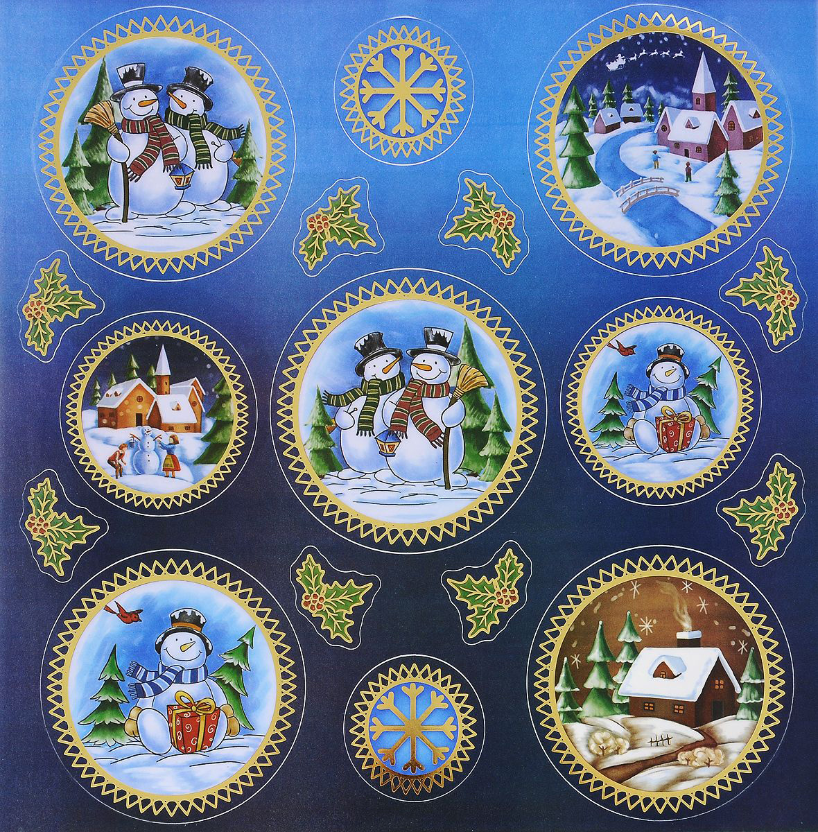 

{} Наклейка-панно Снеговички (29х29 см)