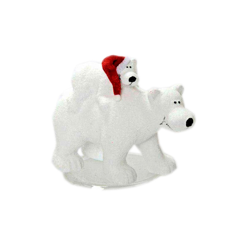 

{} Фигурка Белый Медведь с Медвежонком (7х12х16 см)