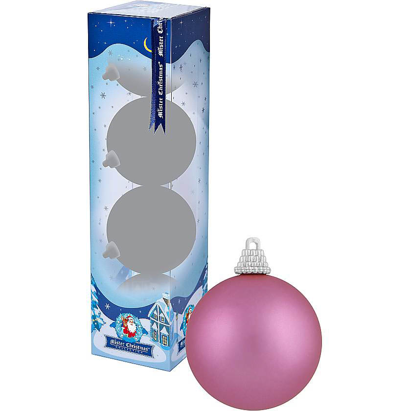 

{} Набор шаров Christmas Time Цвет: Розовый матовый (7 см - 4 шт)