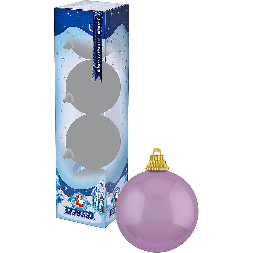 

{} Набор шаров Christmas Time Цвет: Розовый глянцевый (7 см - 4 шт)