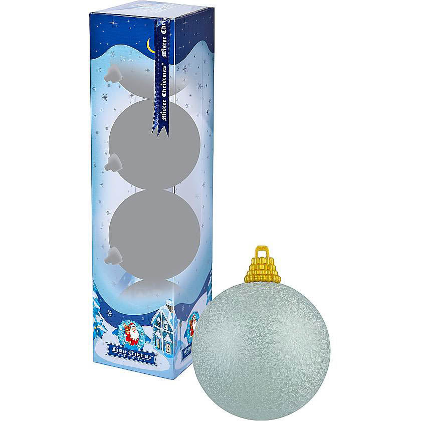 

{} Набор шаров Christmas Time Цвет: Светло-Голубой текстурный (7 см - 4 шт)
