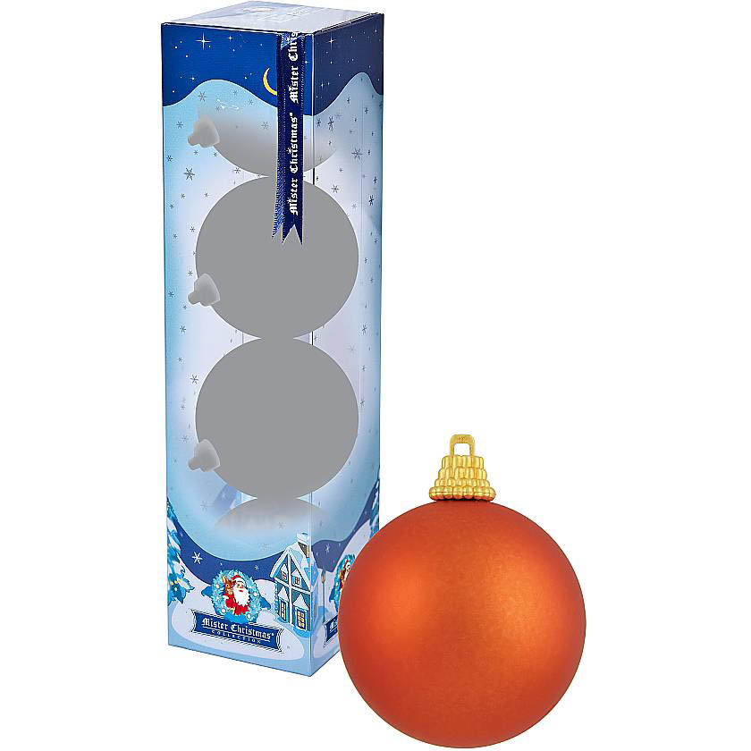 

{} Набор шаров Christmas Time Цвет: Оранжевый матовый (8 см - 4 шт)