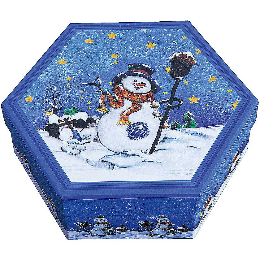 

{} Подарочная коробка Снеговичок (23х23х8 см)