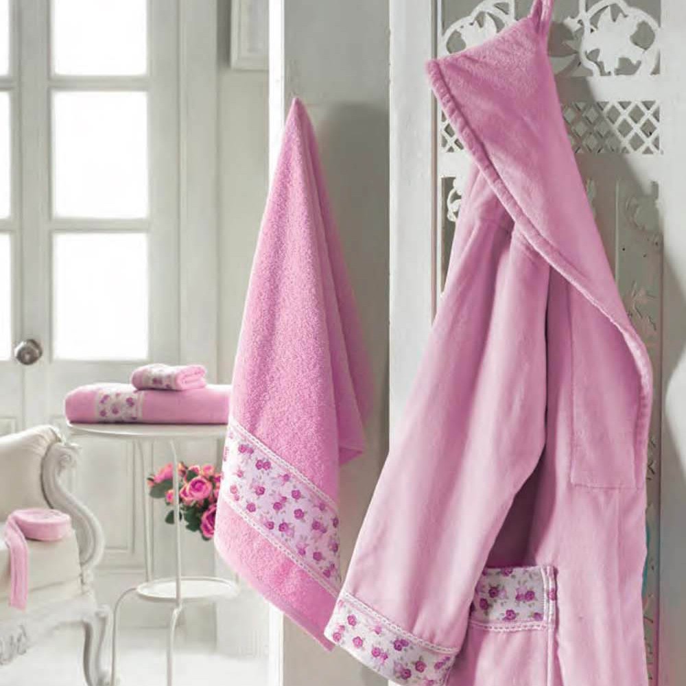 Банный халат Lia Цвет: Розовый (L-xL), размер L-xL pve319670 Банный халат Lia Цвет: Розовый (L-xL) - фото 1