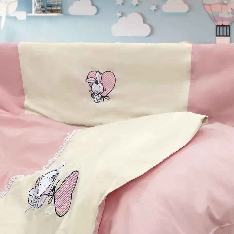 Детское постельное белье Bunny цвет: персиковый (для новорожденных), размер 42х62 (1 шт) pve945321 Детское постельное белье Bunny цвет: персиковый (для новорожденных) - фото 1