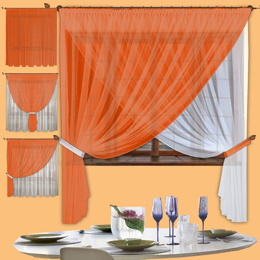 Скрещенные шторы Amaria Цвет: Оранжевый, размер {}{}
