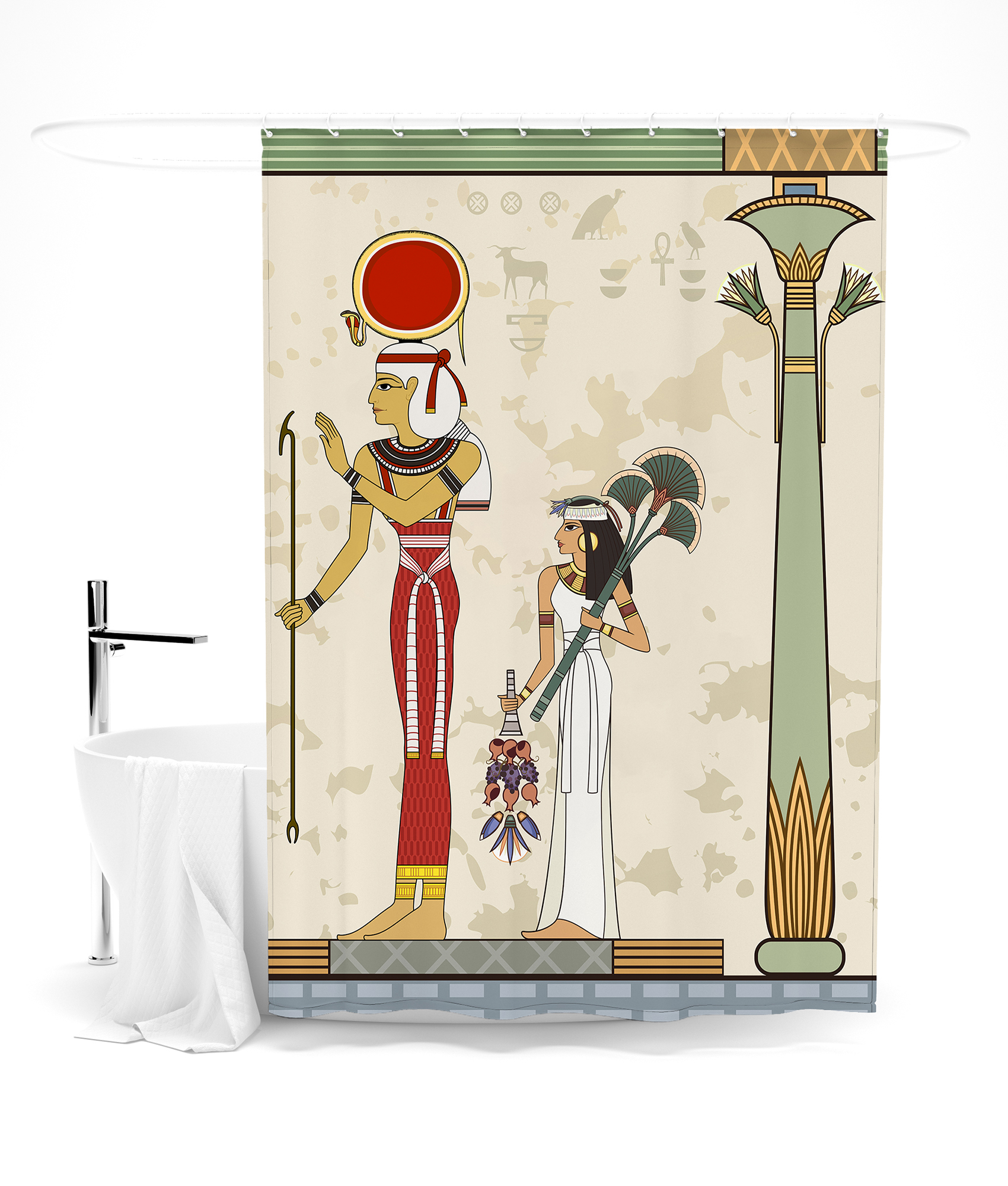 Шторы и карнизы Сирень Шторы для ванной Египетская фреска