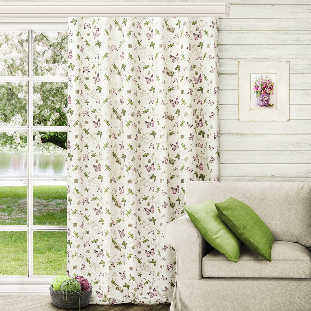 Классические шторы Летний день цвет: оливковый