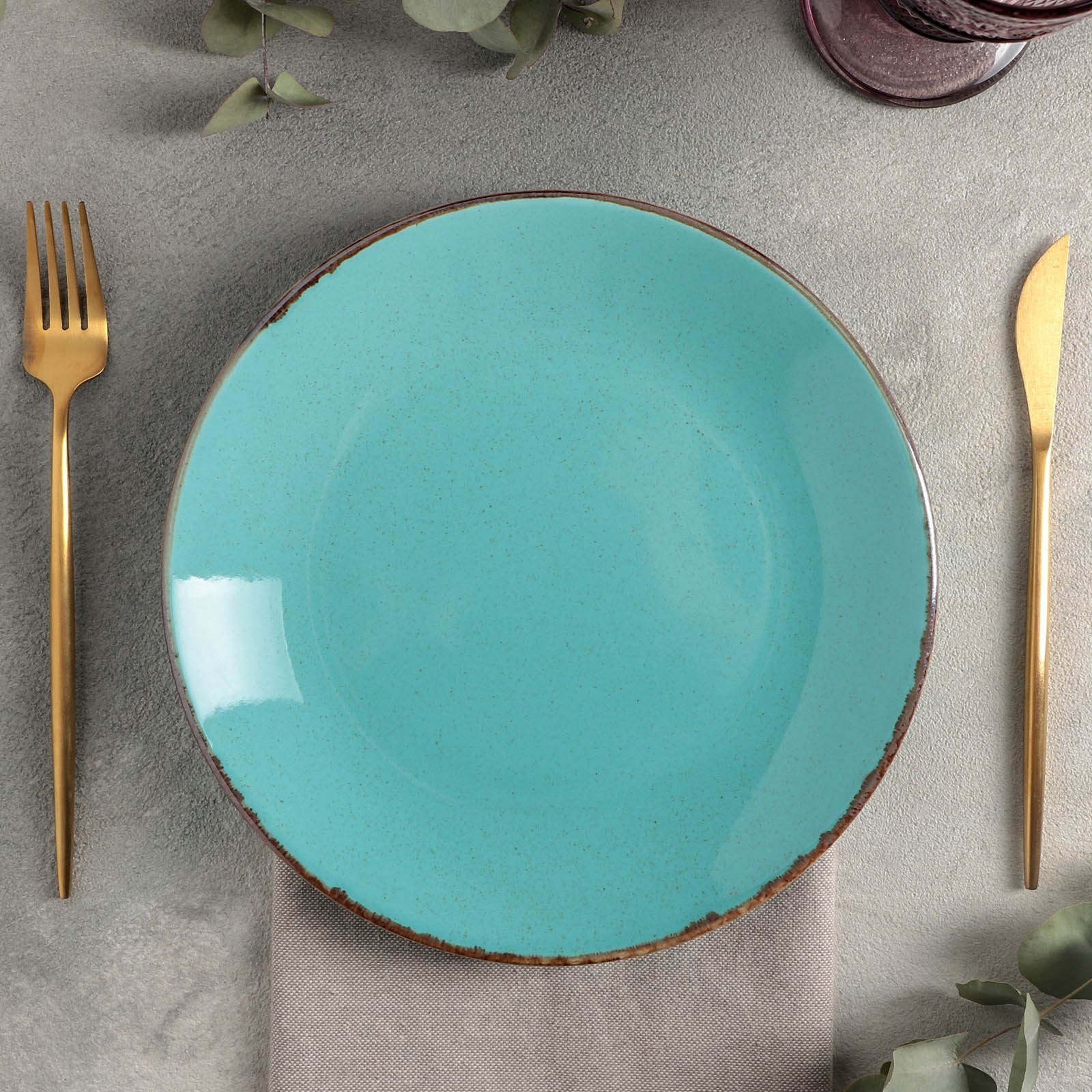 Тарелка Turquoise цвет: бирюзовый (24х24х3 см) PORLAND