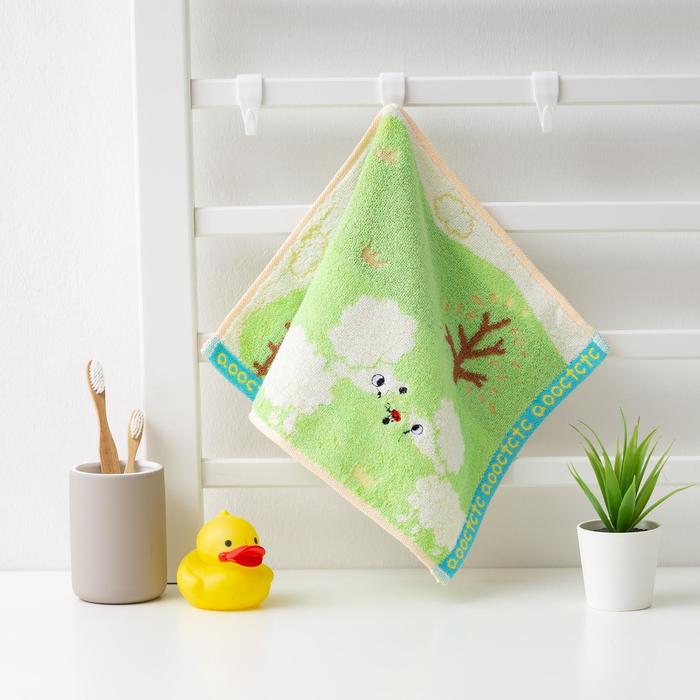 Детское полотенце Овечки цвет: зеленый (25х50 см), размер 25х50 см ros754818 Детское полотенце Овечки цвет: зеленый (25х50 см) - фото 1