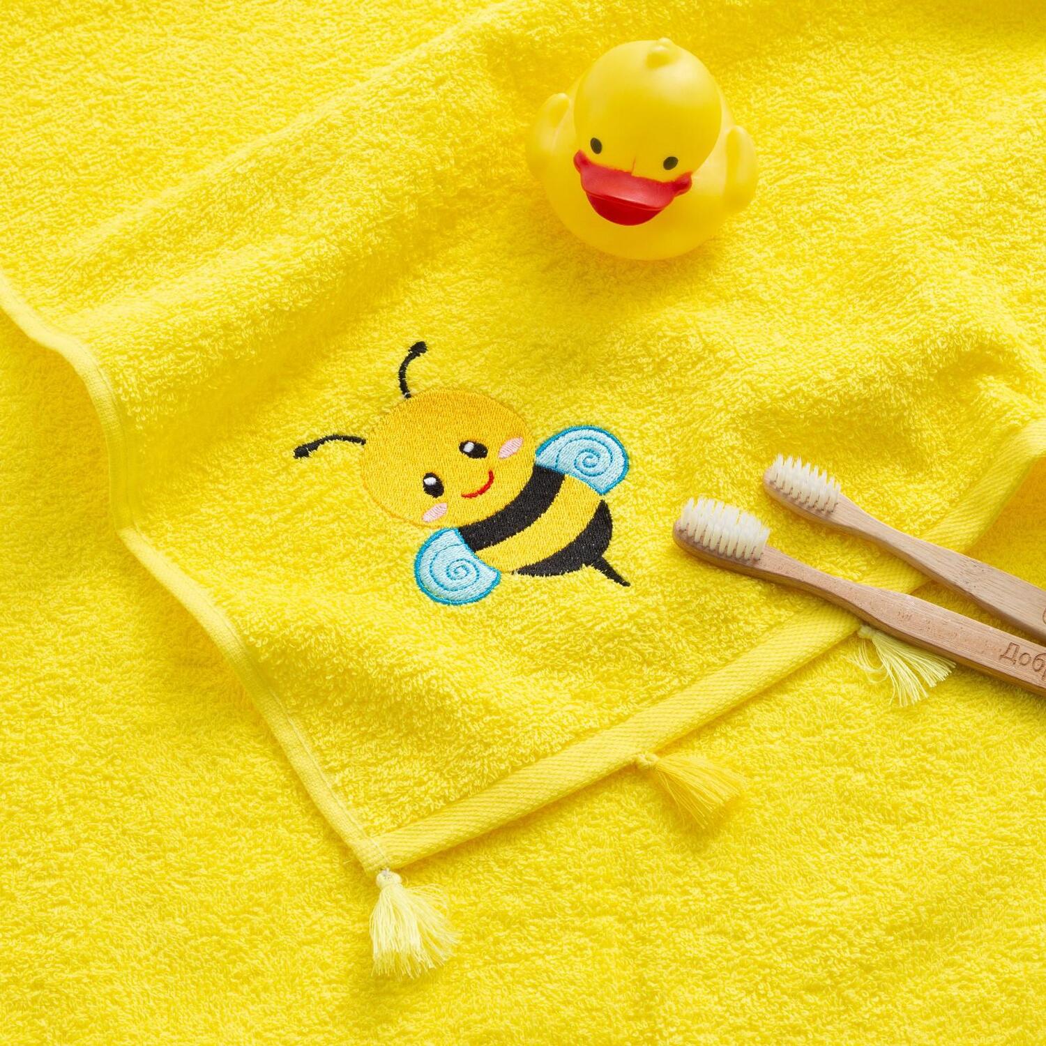 Детское полотенце Пчелка цвет: желтый (50х90 см), размер 50х90 см