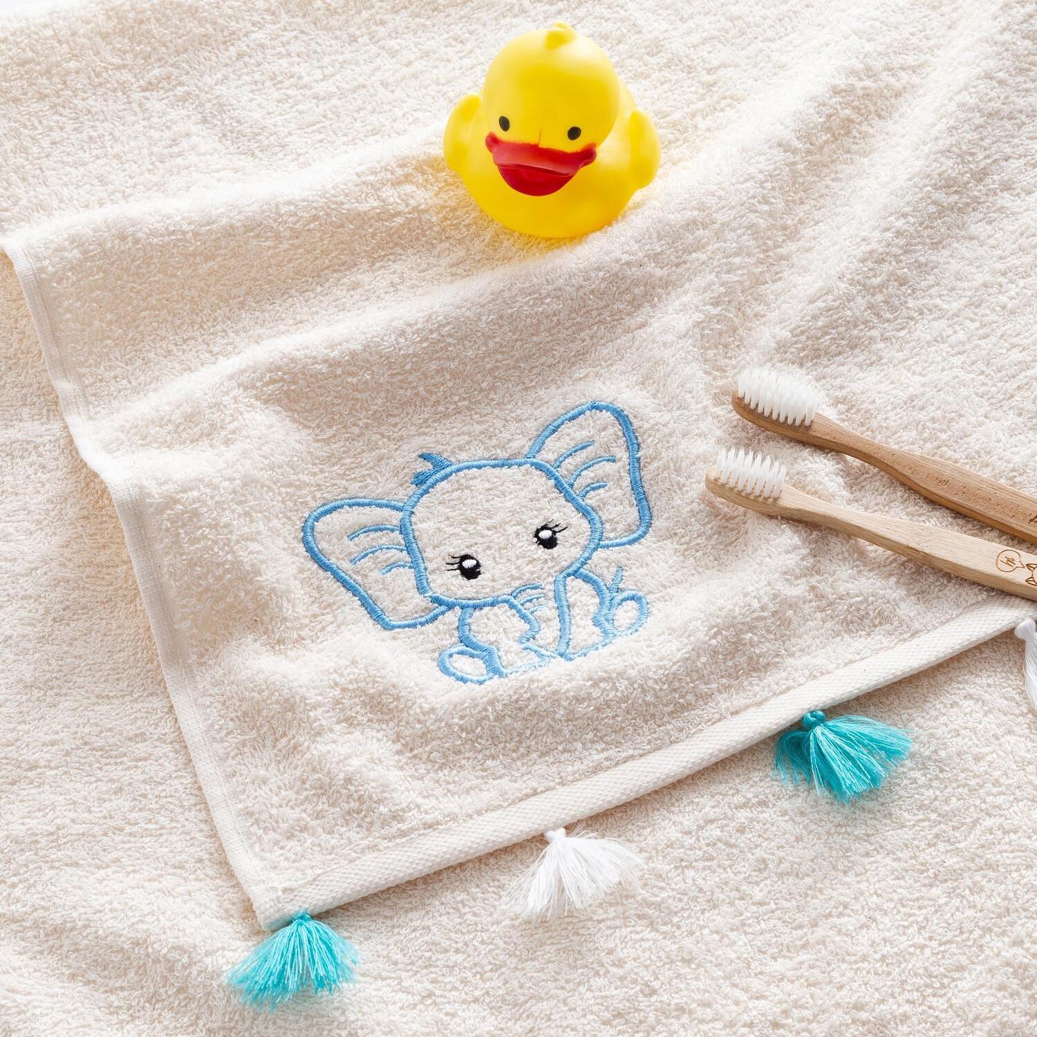 Детское полотенце Слоник цвет: молочный (50х90 см), размер 50х90 см