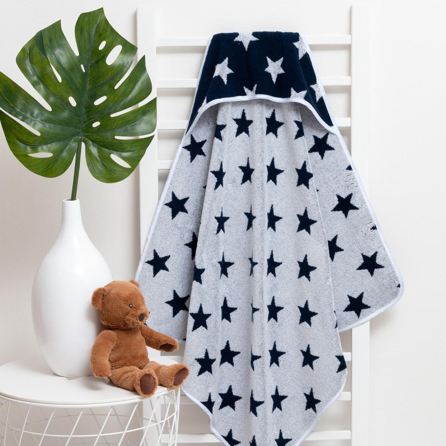 Детское полотенце Звездочки цвет: синий (85х85 см), размер 85х85 см ros799842 Детское полотенце Звездочки цвет: синий (85х85 см) - фото 1