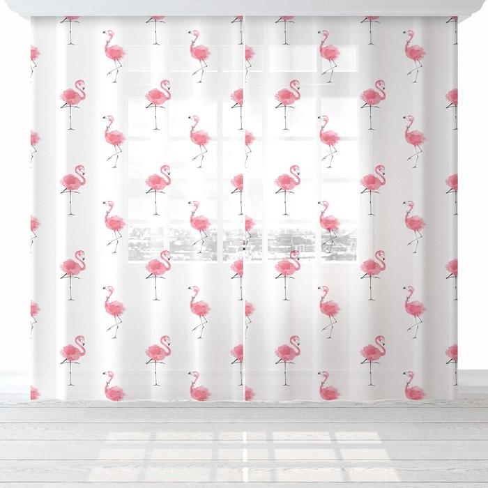 Классические шторы Happy flamingo (145х260 см - 2 шт), размер 145х260 см - 2 шт tel804532 Классические шторы Happy flamingo (145х260 см - 2 шт) - фото 1