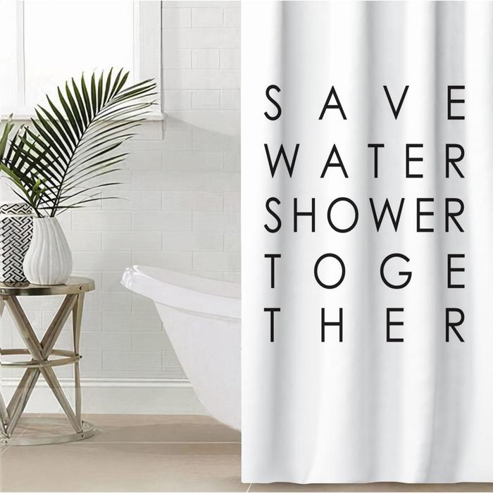 Шторы для ванной Save water (145х180 см - 1 шт), размер 145х180 см - 1 шт tel804589 Шторы для ванной Save water (145х180 см - 1 шт) - фото 1