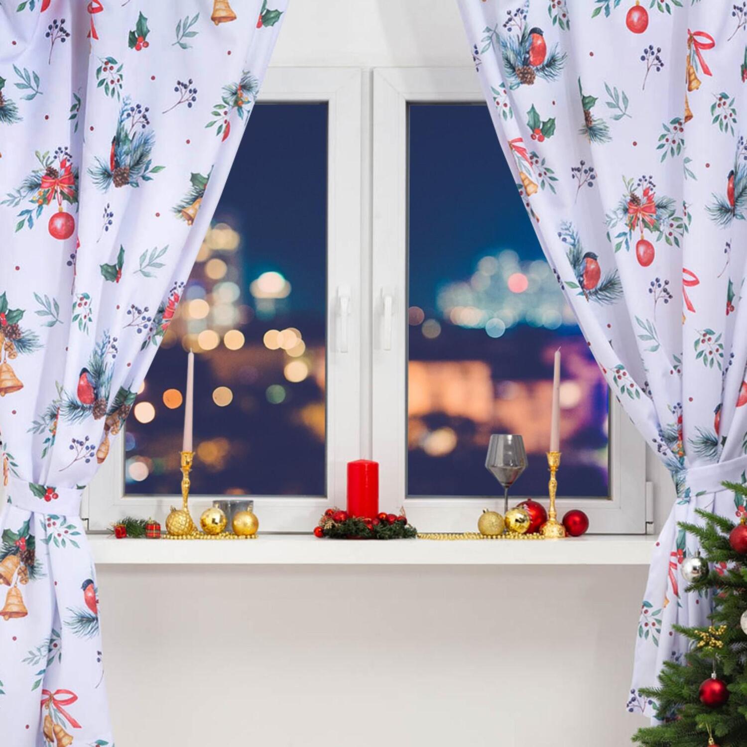 Классические шторы Christmas wreaths (145х180 см - 2 шт), размер 145х180 см - 2 шт tel831559 Классические шторы Christmas wreaths (145х180 см - 2 шт) - фото 1