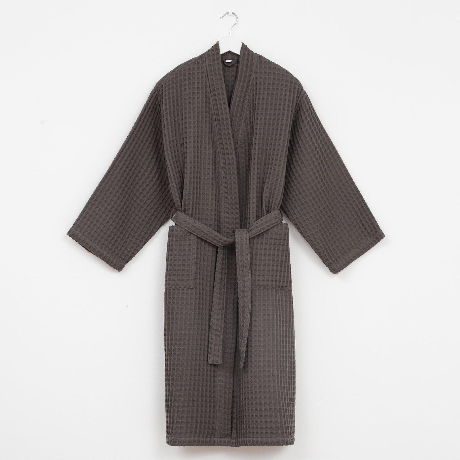 Банный халат Boho цвет: серо-коричневый (XL)