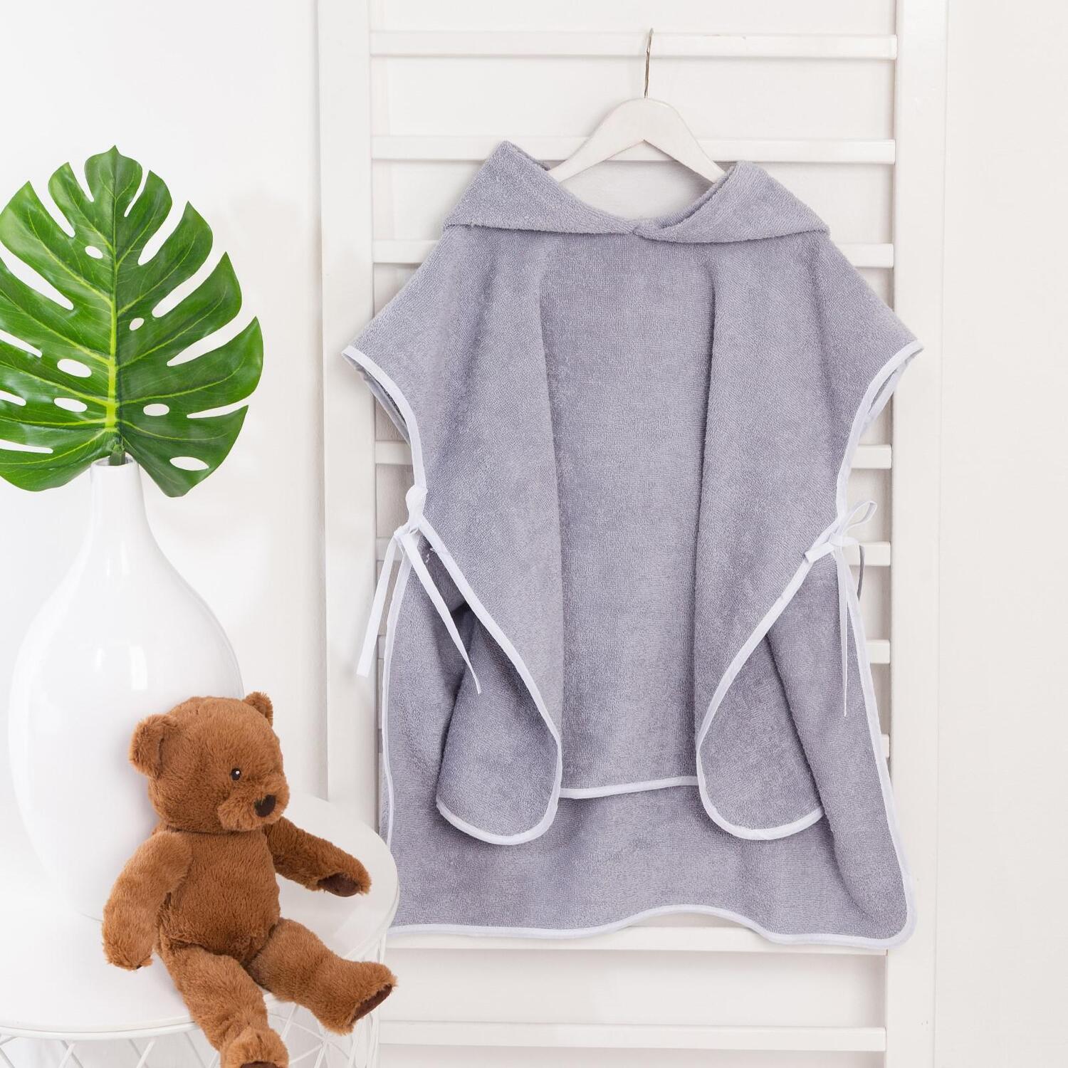 Детское полотенце Гномик цвет: серый (58х64 см), размер 58х64 см