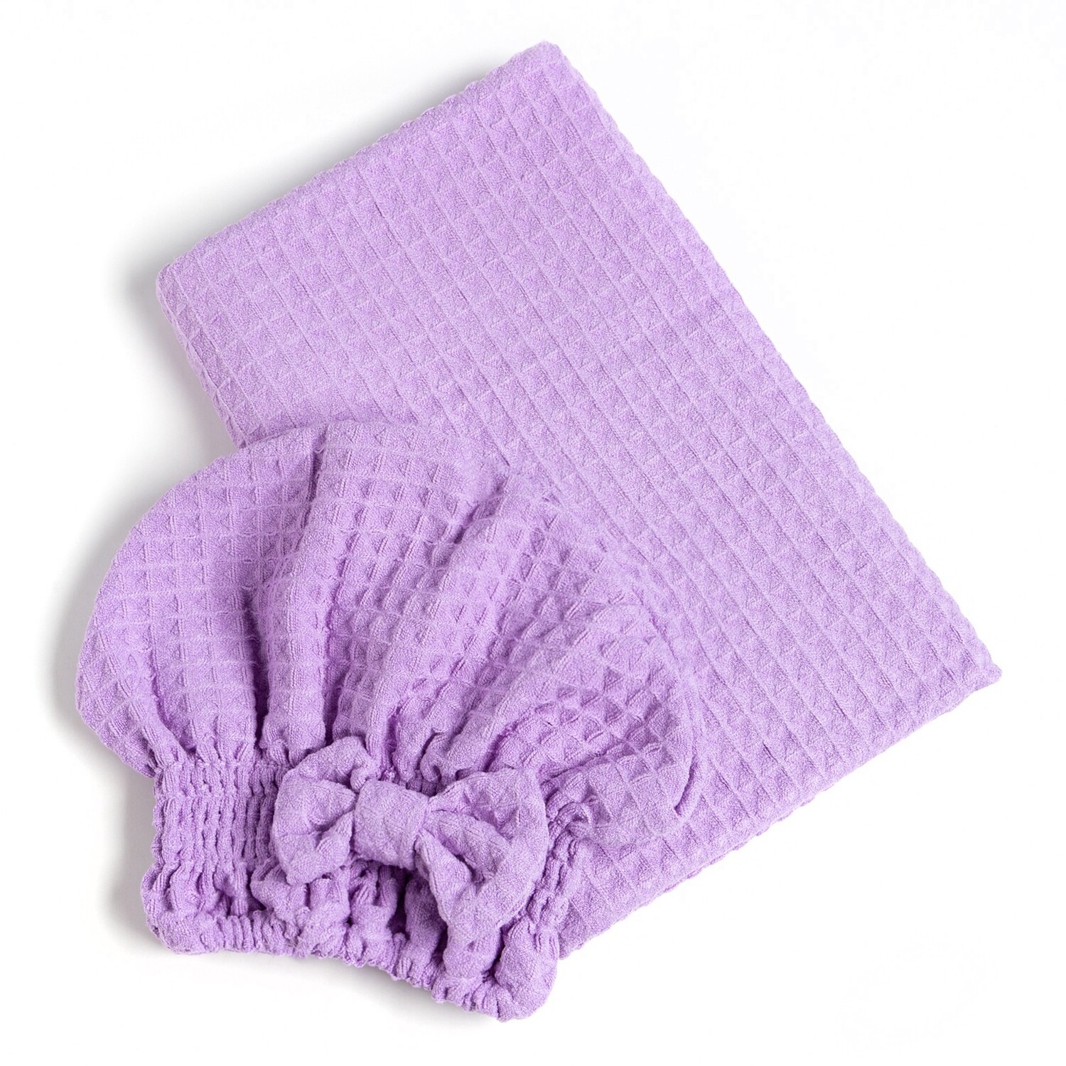 Набор для сауны Вафля цвет: фиолетовый, размер 70х140 см