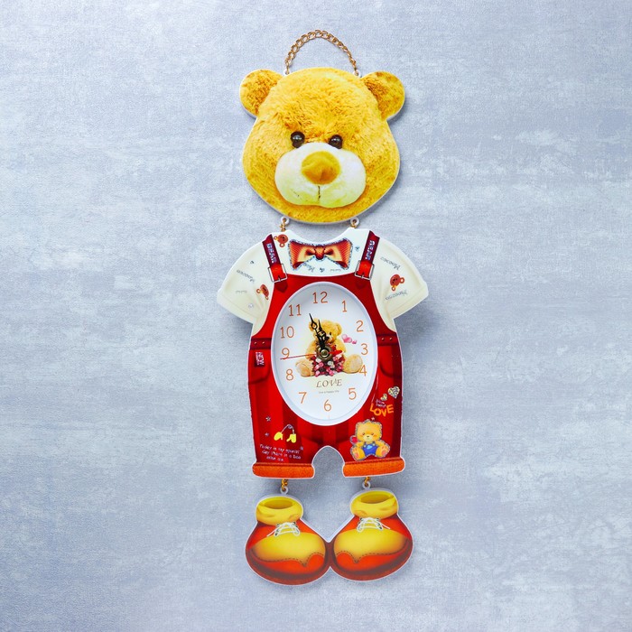 Часы настенные Мишка в комбинезоне (4х16х42 см)