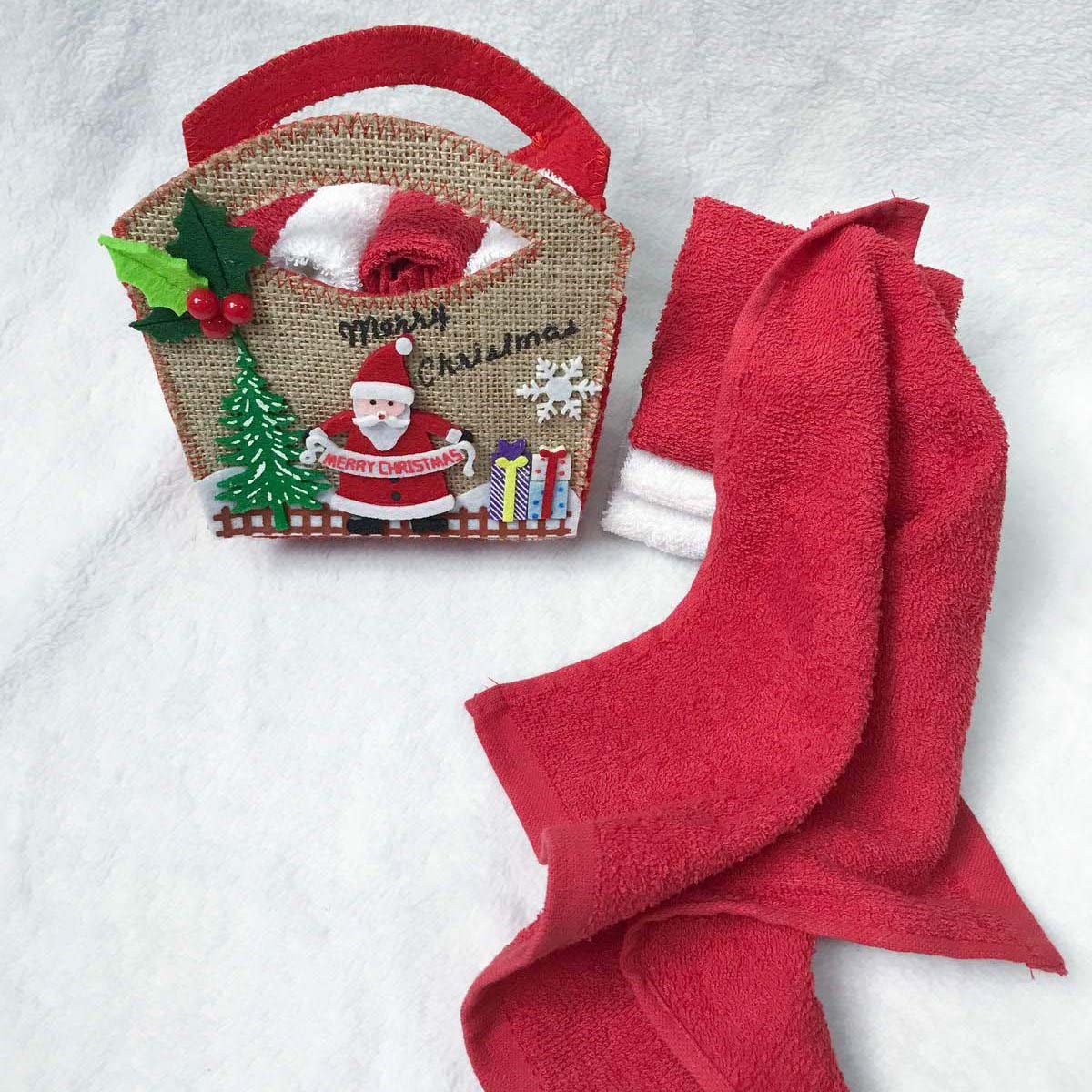 Полотенце для рук Санта Клаус (30х30 см - 4 шт), размер 30х30 см - 4 шт sofi651694 Полотенце для рук Санта Клаус (30х30 см - 4 шт) - фото 1