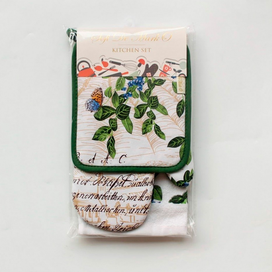 Полотенца Sofi De MarkO Кухонный набор May цвет: зеленый (3 предмета)