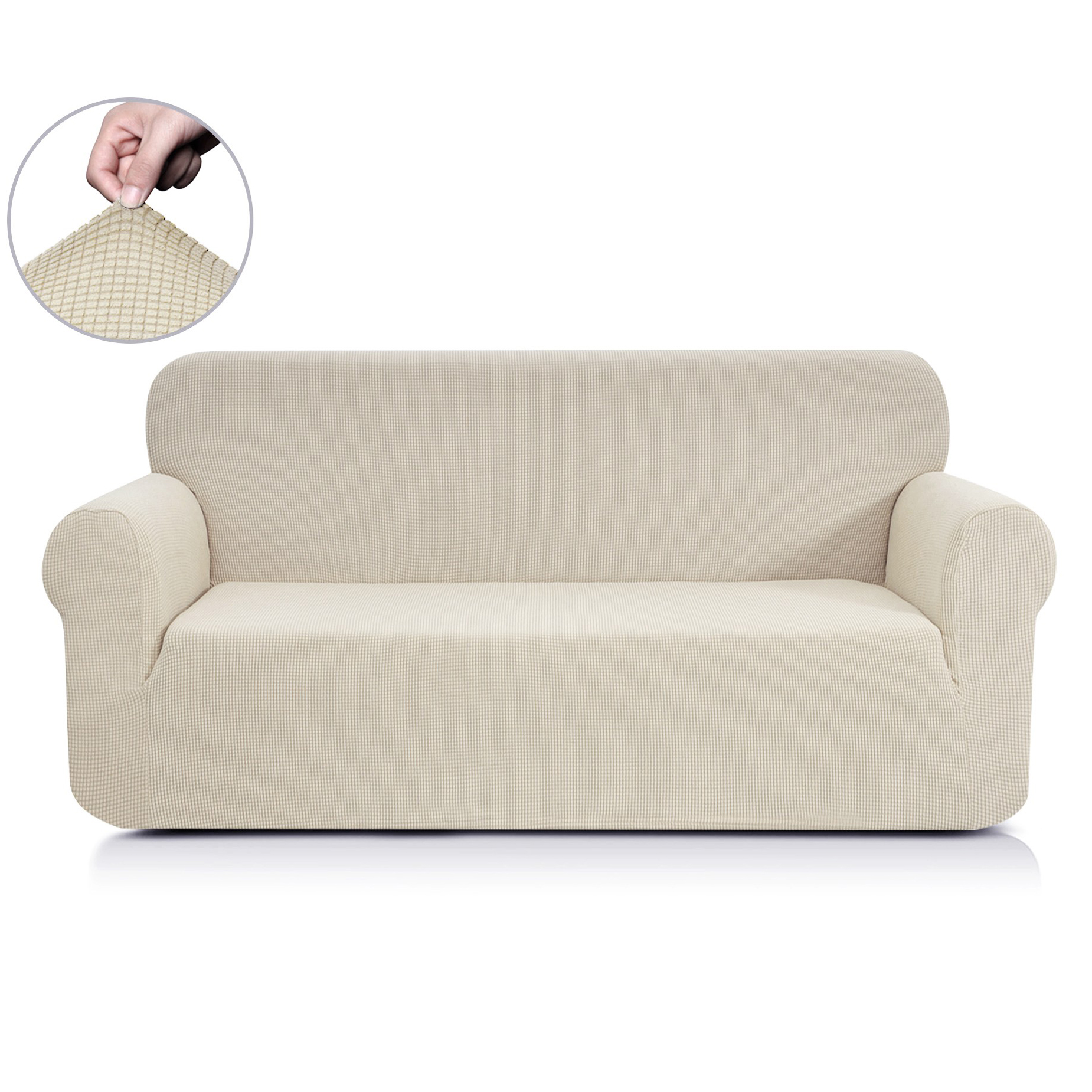 Чехол для дивана Моника цвет: молочный (Трехместный), размер Трехместный