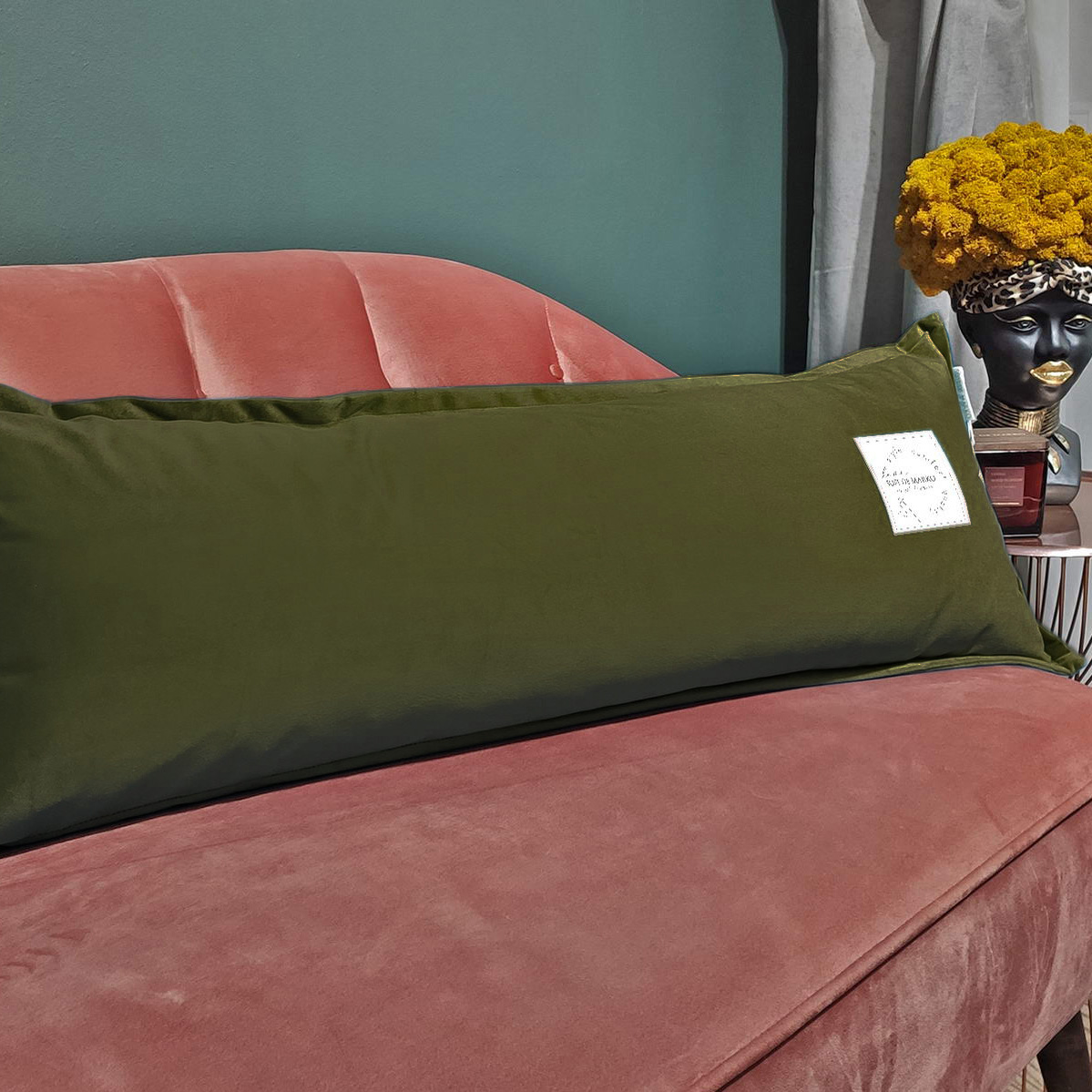 Декоративная подушка Naomi цвет: темно-зеленый (32х90), размер 32х90 sofi951271 Декоративная подушка Naomi цвет: темно-зеленый (32х90) - фото 1