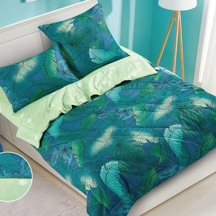 Постельное белье с одеялом-покрывалом Editt цвет: зеленый (семейное) Tango