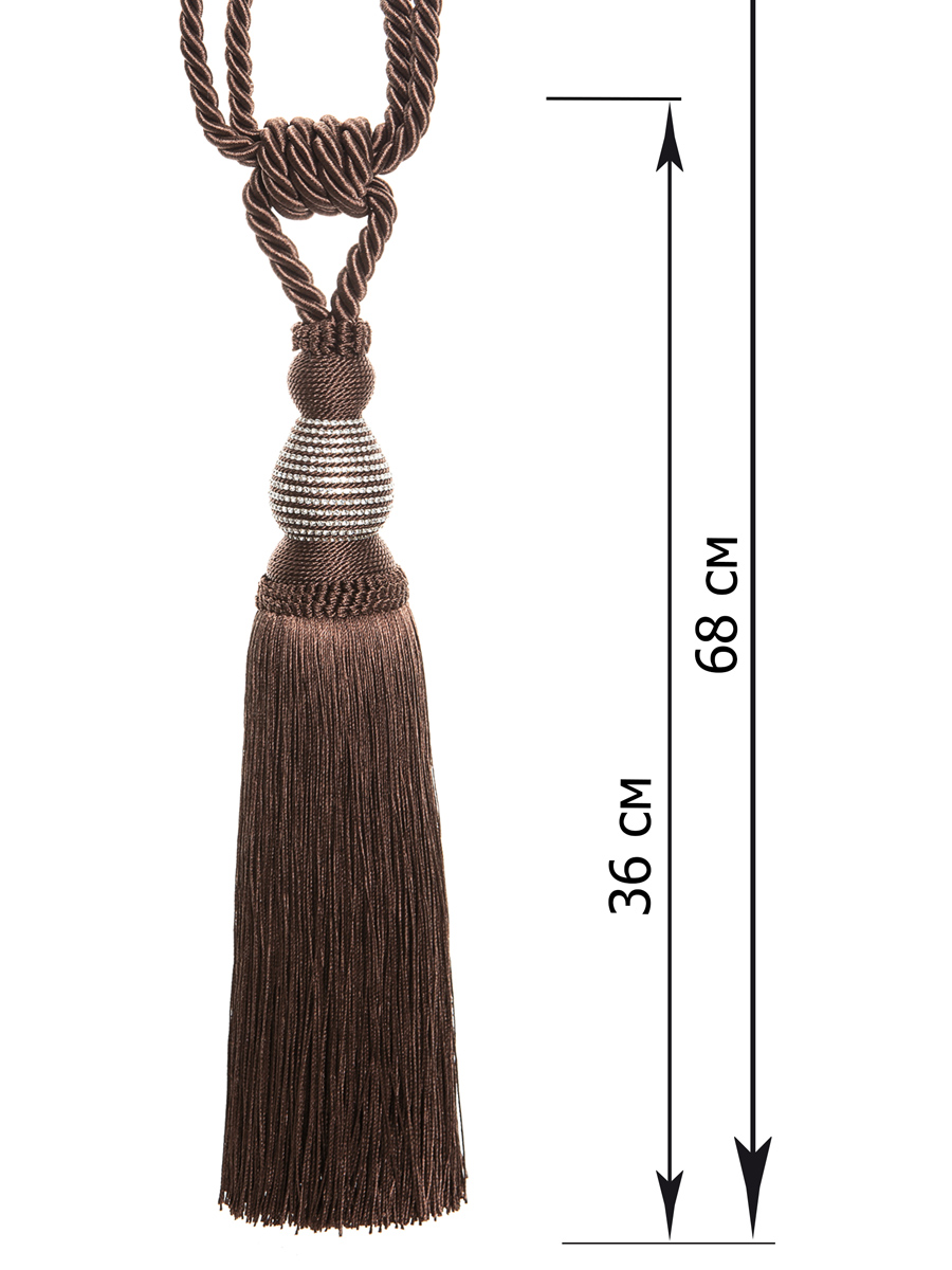 Кисти для штор Иоланта цвет: коричневый (68 см - 2 шт), размер 68 см - 2 шт