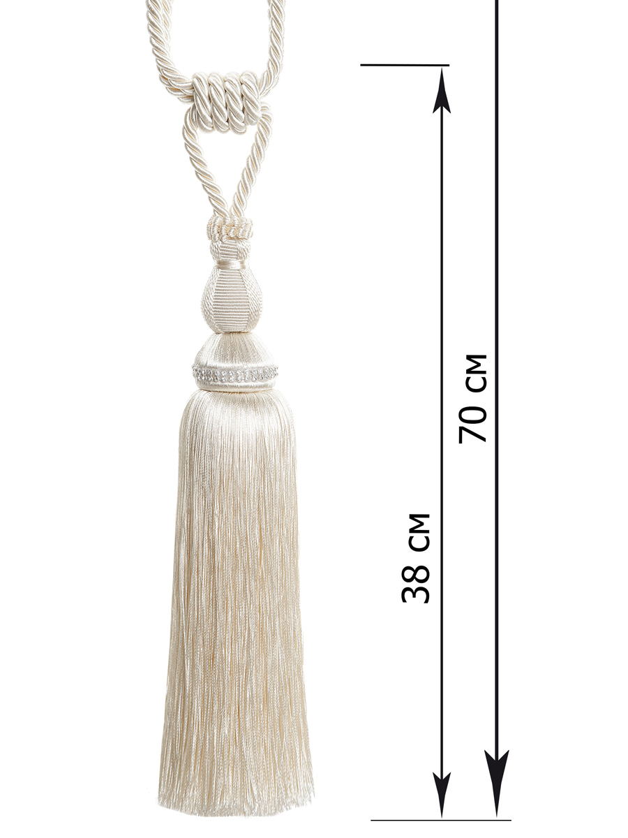 Кисти для штор Sharmel цвет: кремовый (70 см - 2 шт), размер 70 см - 2 шт