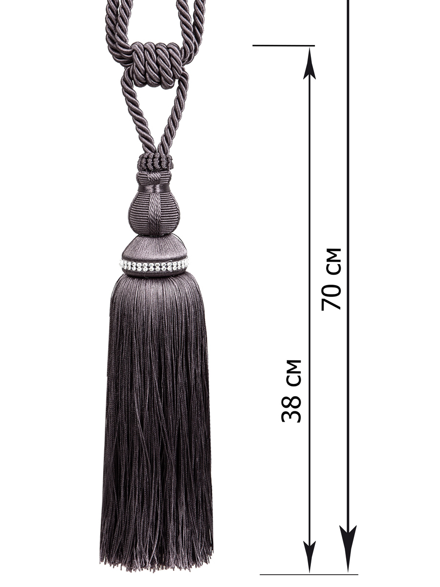 Кисти для штор Sharmel цвет: серый (70 см - 2 шт), размер 70 см - 2 шт