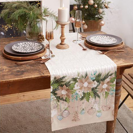 Дорожка на стол Beautiful Сhristmas (40х147 см), размер 40х147 см, цвет бежевый