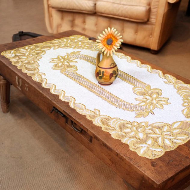 Дорожка на стол Тициан цвет: золотисто-кремовый (50х100 см), размер 50х100 см wi879716 Дорожка на стол Тициан цвет: золотисто-кремовый (50х100 см) - фото 1